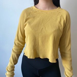 yellow brandy melville waffle t